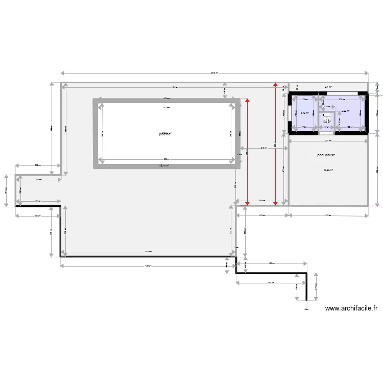 piscine sans cotes. Plan de 