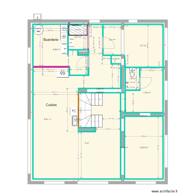 Ayes placo final - Plombier 2. Plan de 42 pièces et 197 m2