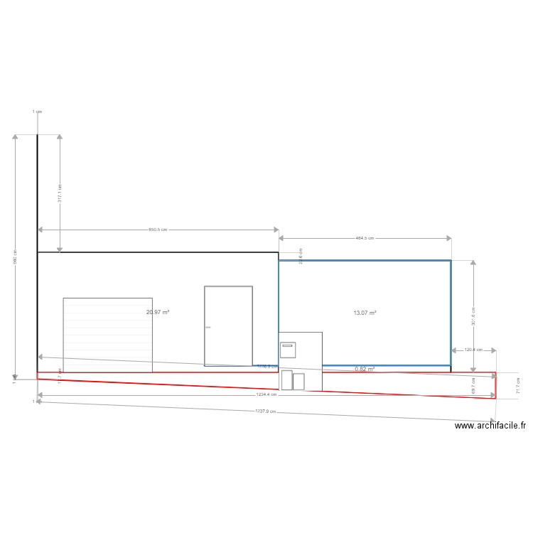 dénivelé avant 17cm. Plan de 0 pièce et 0 m2