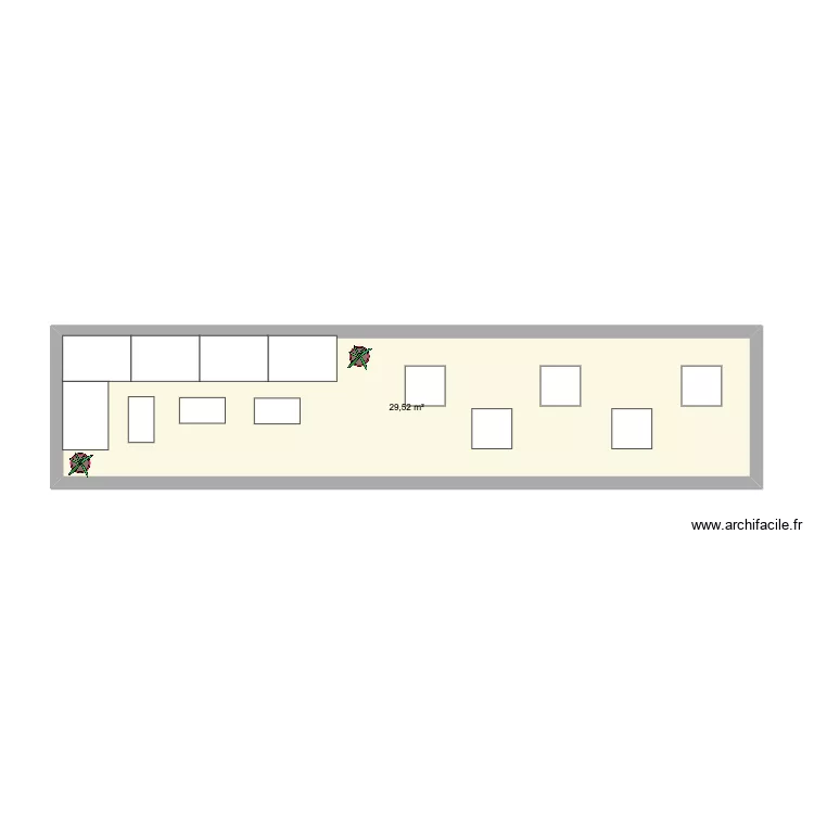 Container lounge. Plan de 