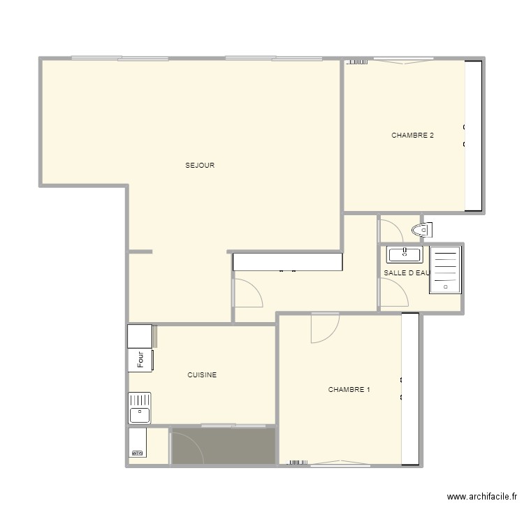 WAGRAM 1. Plan de 9 pièces et 84 m2