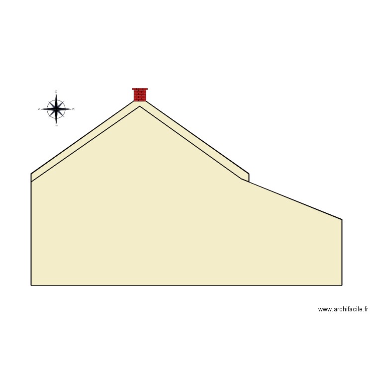 Pignon EST avant modification. Plan de 0 pièce et 0 m2