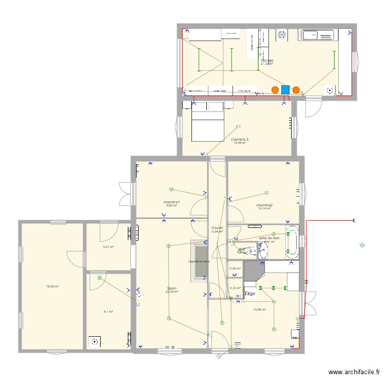 maison cottenchy extension v2. Plan de 14 pièces et 145 m2