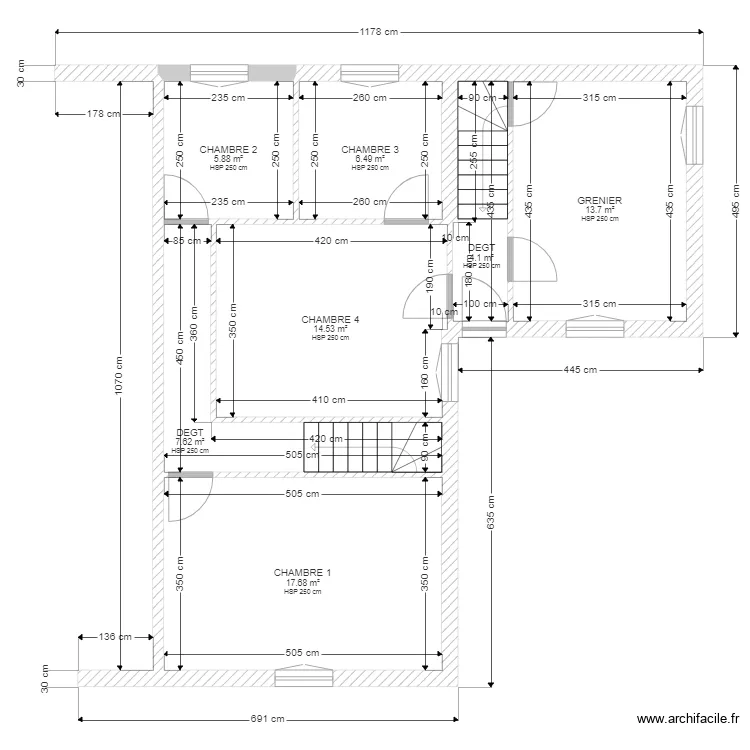KOLODRIEJERAK ETAGE. Plan de 