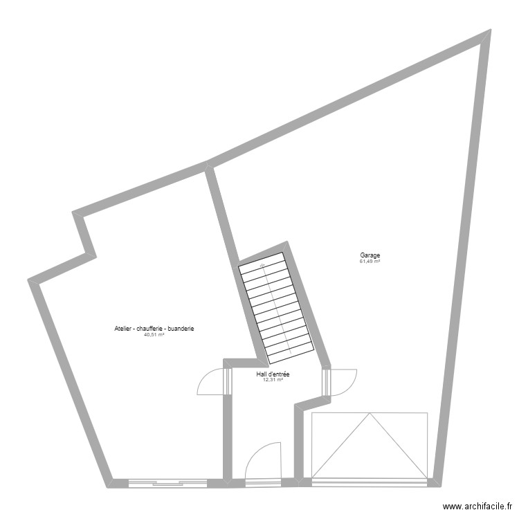 Orp-le-Grand plan du rdc. Plan de 3 pièces et 114 m2