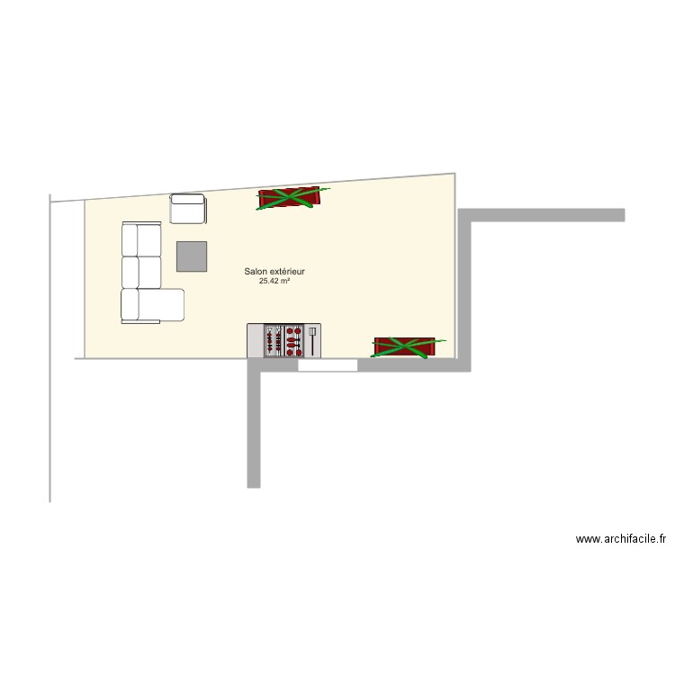 salon extérieur. Plan de 0 pièce et 0 m2