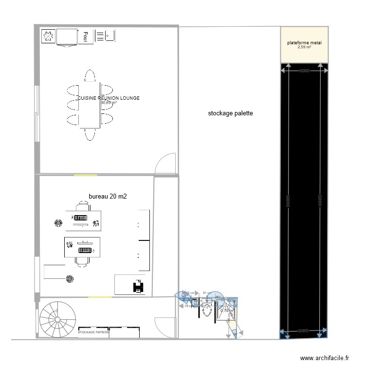 DRY AGED LOCAL 4. Plan de 5 pièces et 54 m2