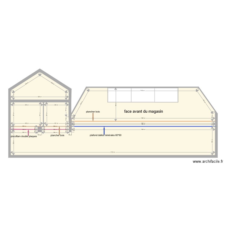 plan de coupe. Plan de 0 pièce et 0 m2