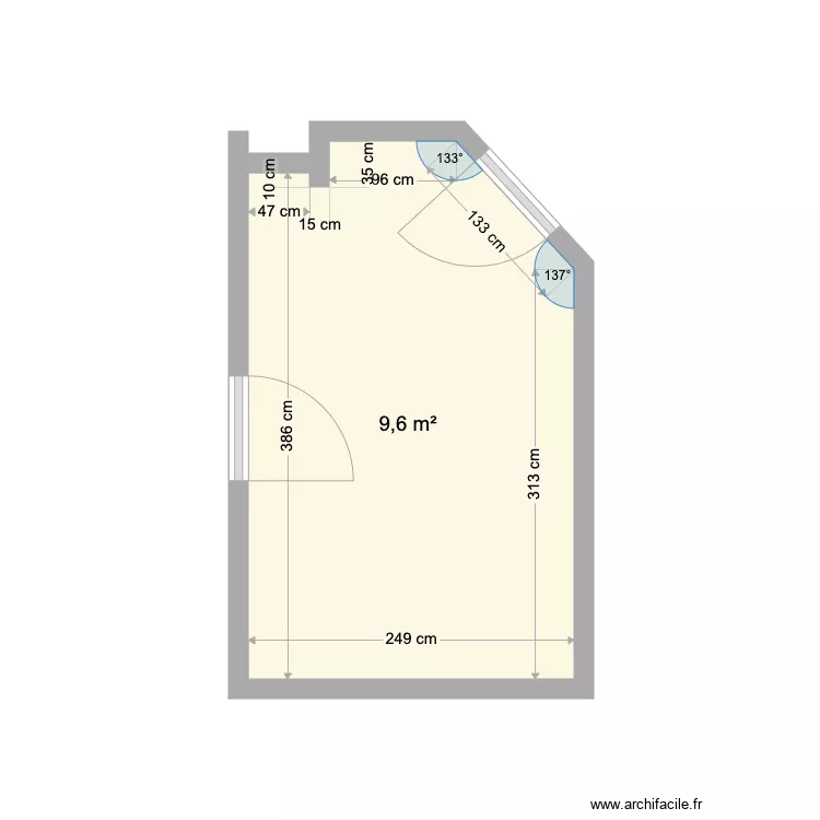 Chambre veymerange. Plan de 