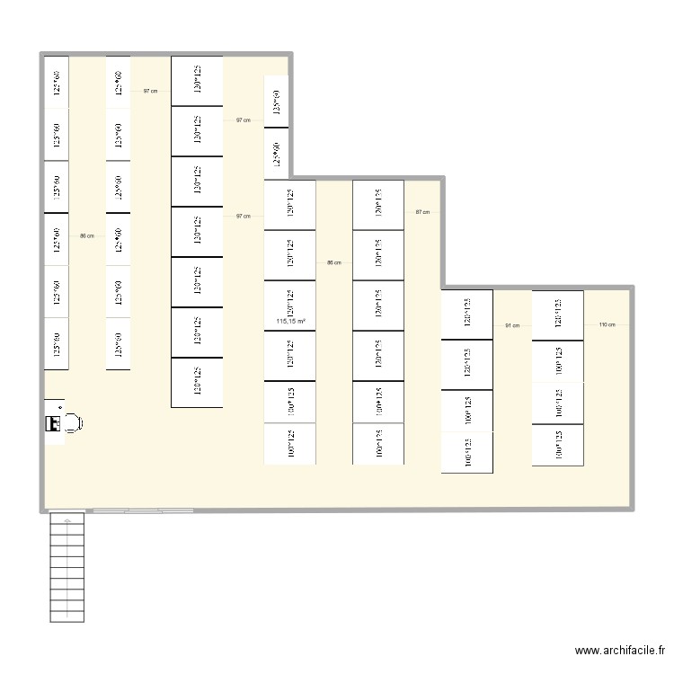 mezzanine aigueblanche. Plan de 1 pièce et 115 m2