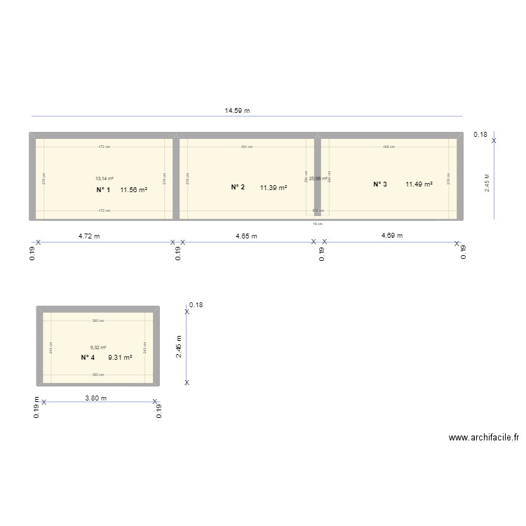 4 SETS ROLLER DOORS. Plan de 3 pièces et 48 m2