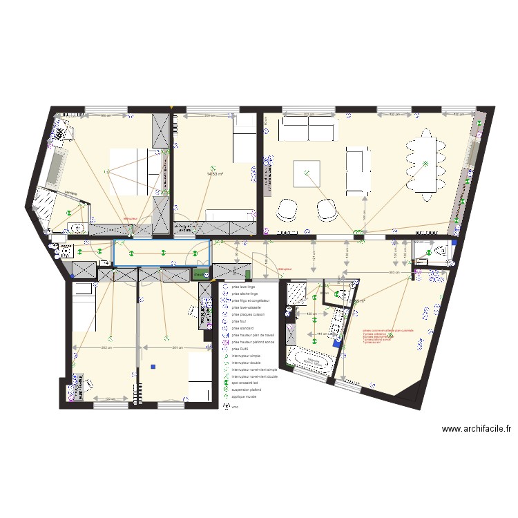 plan projet chateau neuilly PROJET plan elec V3. Plan de 0 pièce et 0 m2