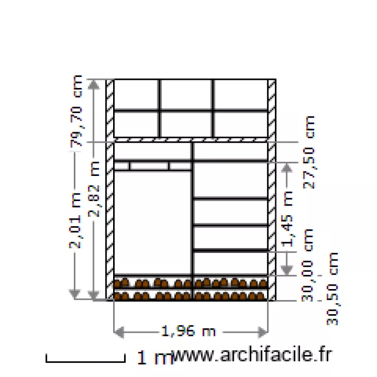Placard chambre 2. Plan de Placard chambre 2. Plan de