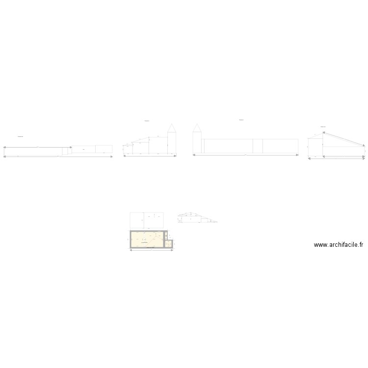 Facade . Plan de 0 pièce et 0 m2
