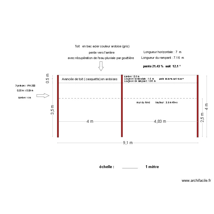 vue de face. Plan de 0 pièce et 0 m2