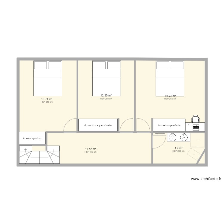 petite maison étage. Plan de 0 pièce et 0 m2