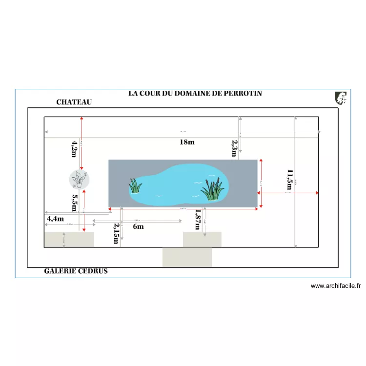 DOMAINE PEROTTIN / PATIO INTERIEUR. Plan de 