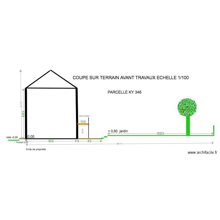 coupe avant travaux  KY 346. Plan de 0 pièce et 0 m2