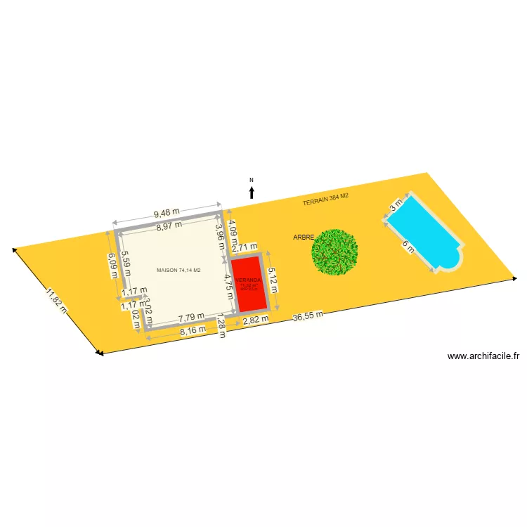 PLAN DE MASSE POST VERANDA. Plan de PLAN DE MASSE POST VERANDA. Plan de