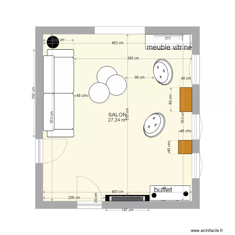 houbotte salon meuble. Plan de 