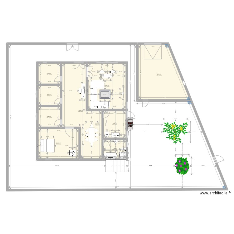 plan draft 0. Plan de 10 pièces et 651 m2