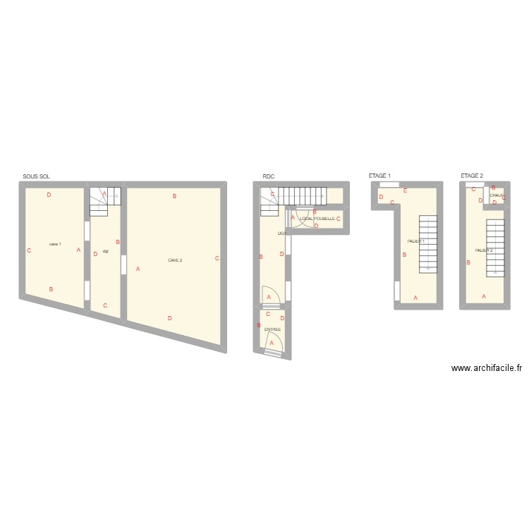 marsaudon. Plan de 9 pièces et 82 m2