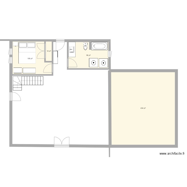 ANDRE. Plan de 4 pièces et 60 m2