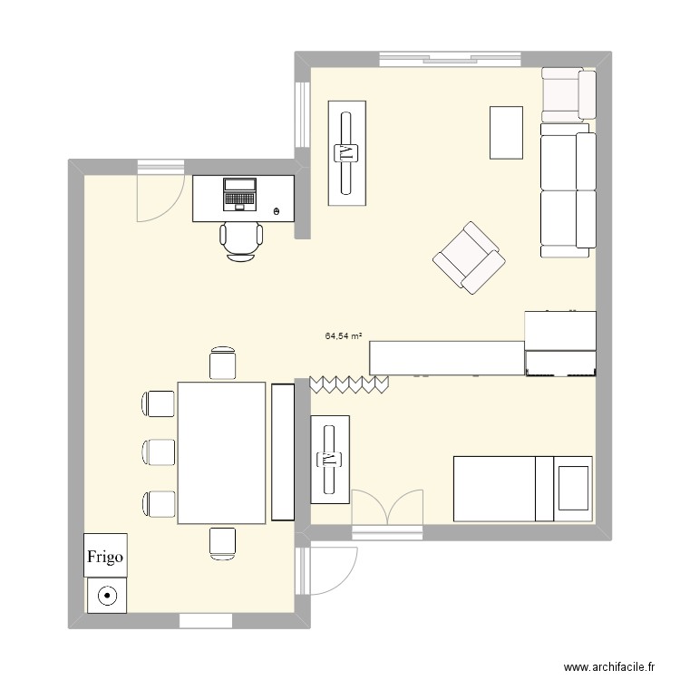 maison JY. Plan de 1 pièce et 65 m2