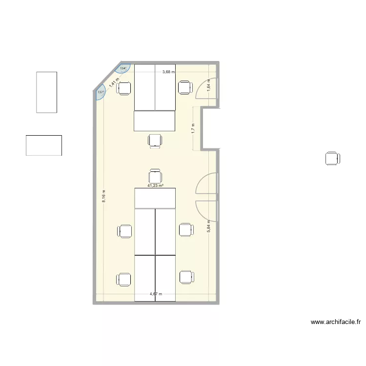 Espace SC. Plan de 1  et 41 m²