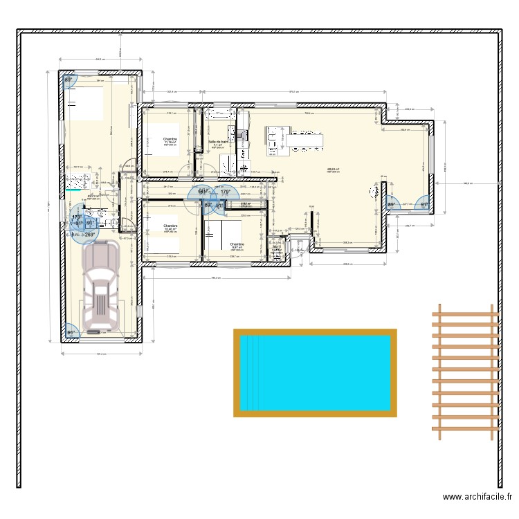 PLAN MAISON 2.1. Plan de 9 pièces et 161 m2