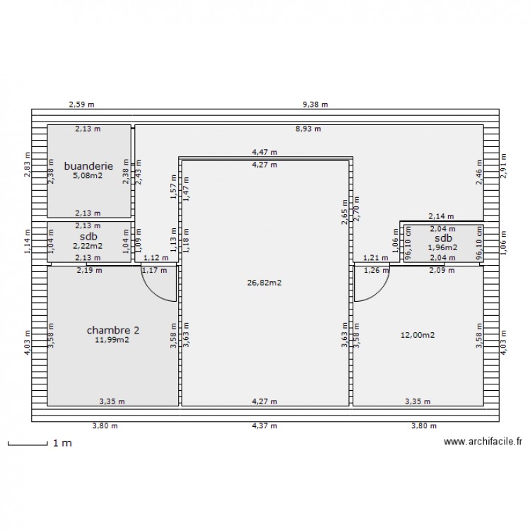 étage 1 projet 2. Plan de 0 pièce et 0 m2