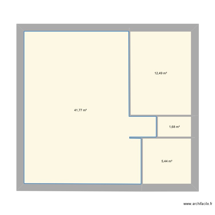 Maison étage . Plan de 4 pièces et 61 m2