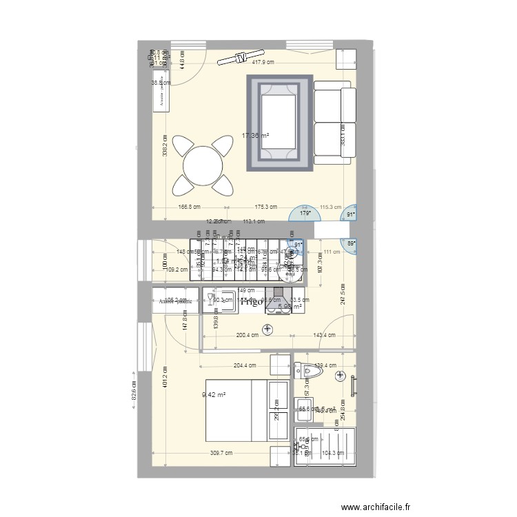 Ouistreham projet 03-05-2022. Plan de 17 pièces et 123 m2