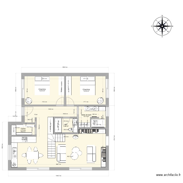 Petite Maison New 4. Plan de 6 pièces et 83 m2
