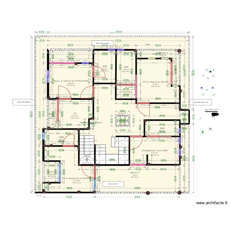 Plan Du niv Sup Dalle N2 en cours . Plan de 