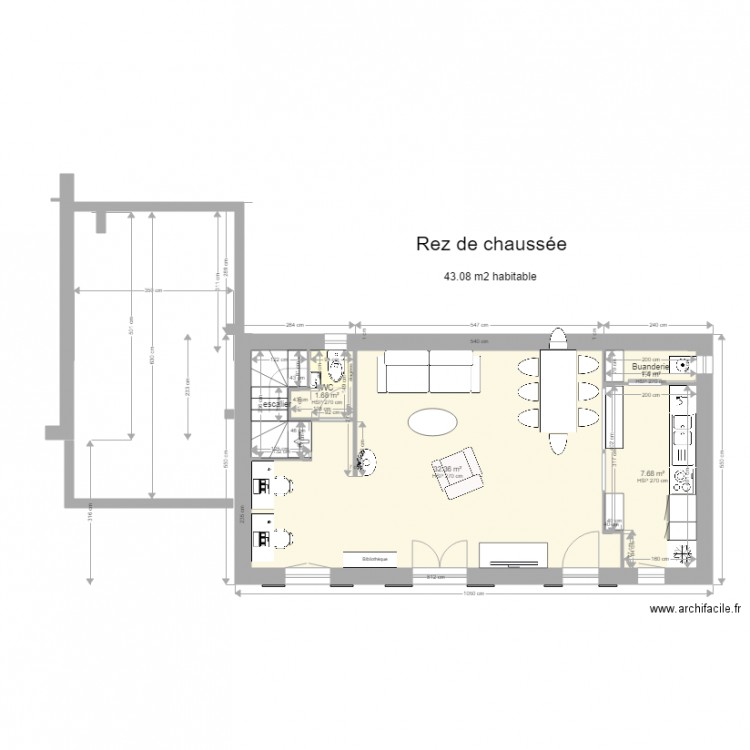 extension R plus 1 c. Plan de 0 pièce et 0 m2