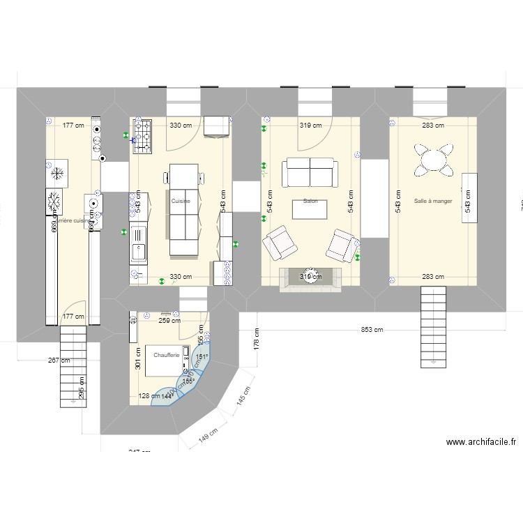 Rez de jardin. Plan de 0 pièce et 0 m2