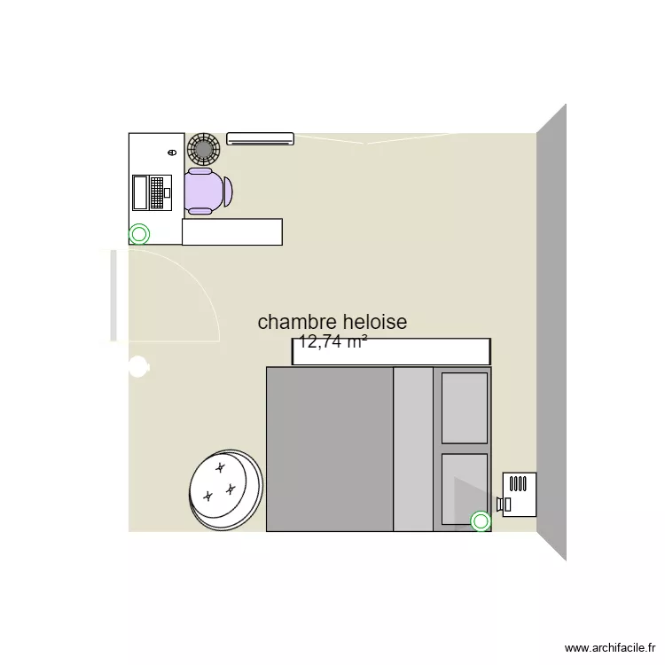 chambre heloise . Plan de 