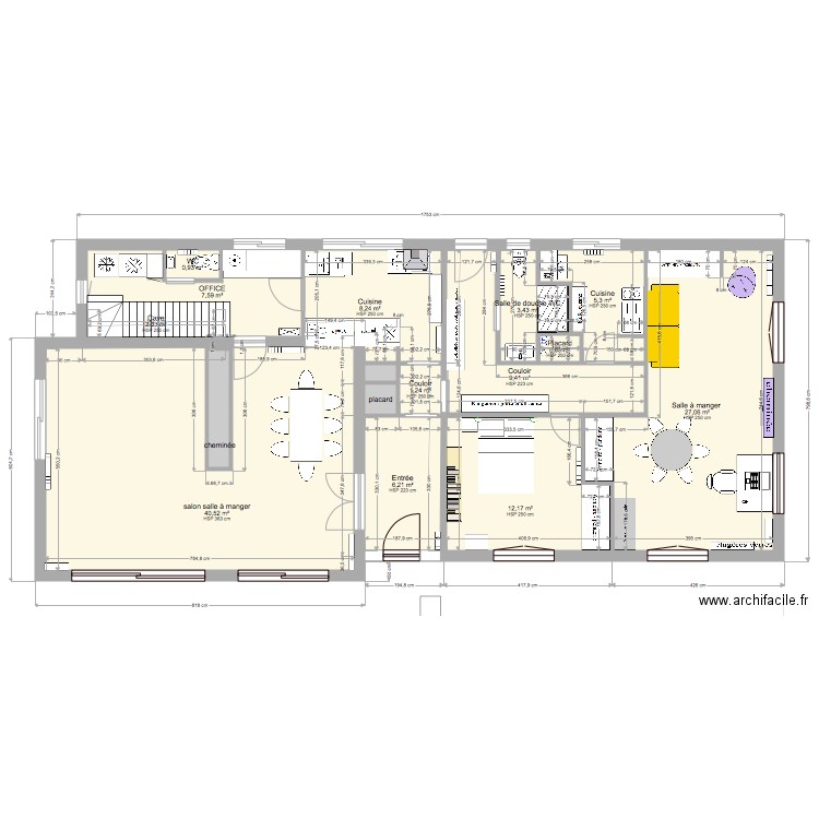 RDC maison moineaux . Plan de 0 pièce et 0 m2