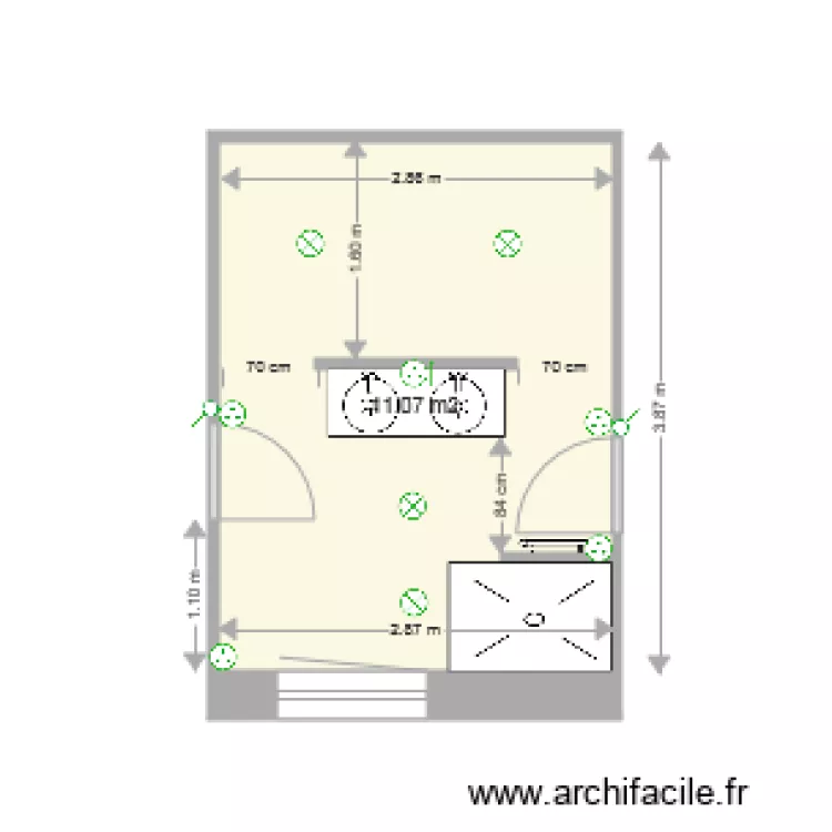 salle de bain filles. Plan de 