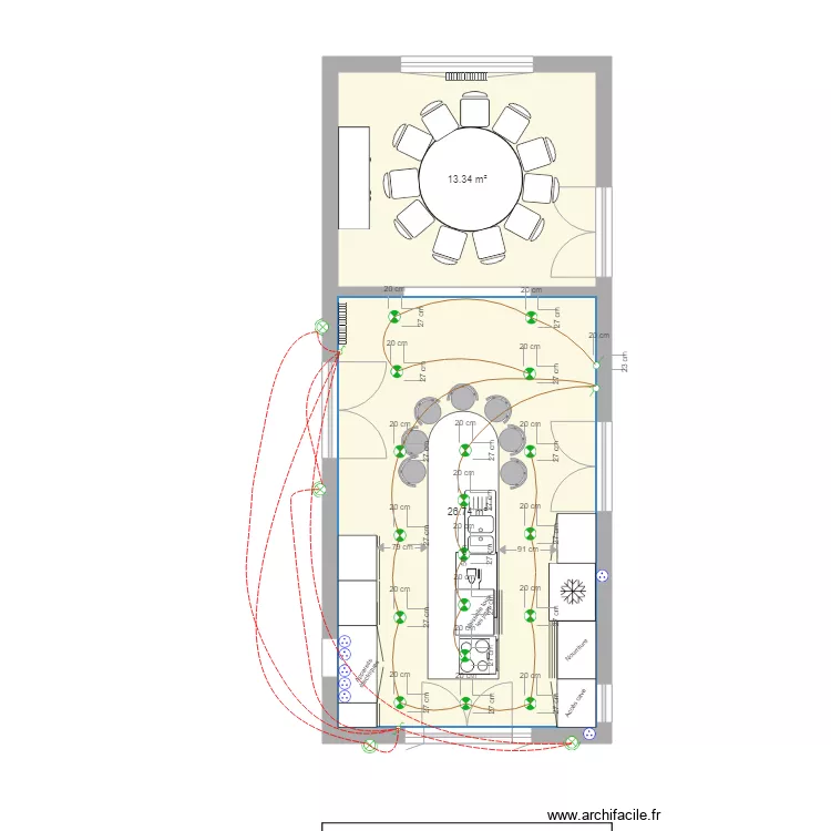 Cuisine  S&agrave;M. Plan de 
