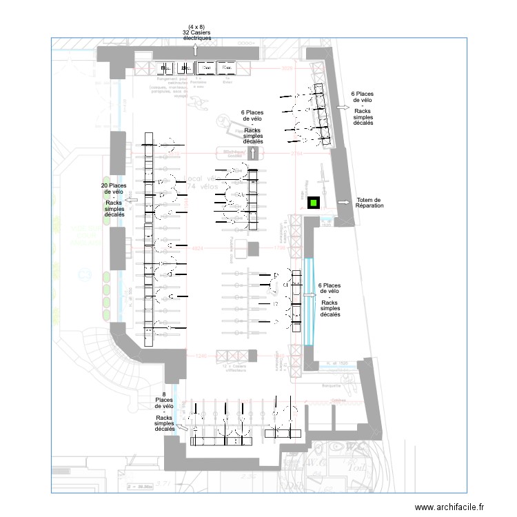 Parking Owkin Racks simples. Plan de 0 pièce et 0 m2