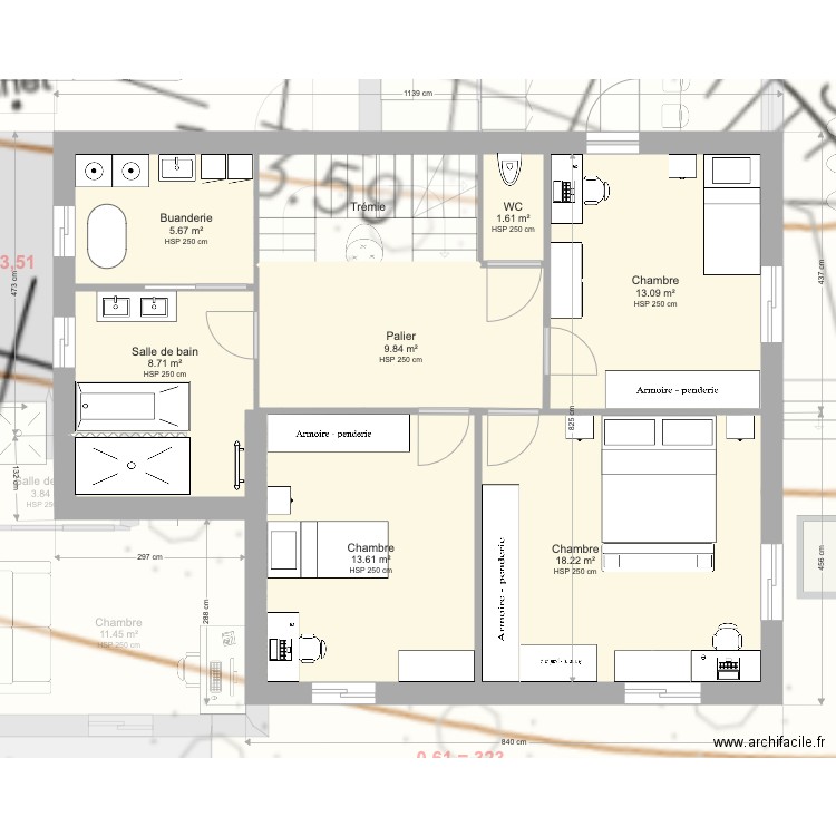 Plan final dimensions revues. Plan de 28 pièces et 2237 m2