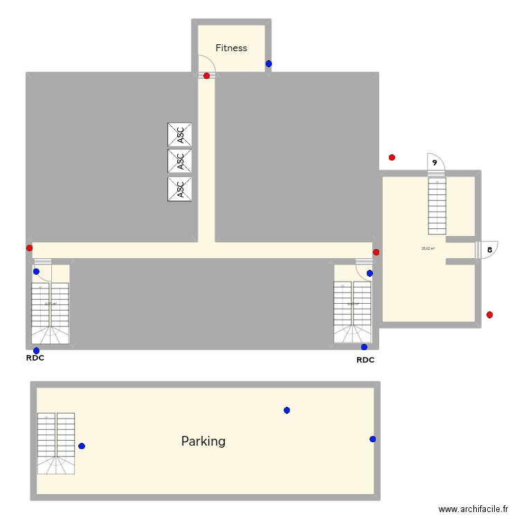 Crown Plaza. Plan de 9 pièces et 292 m2