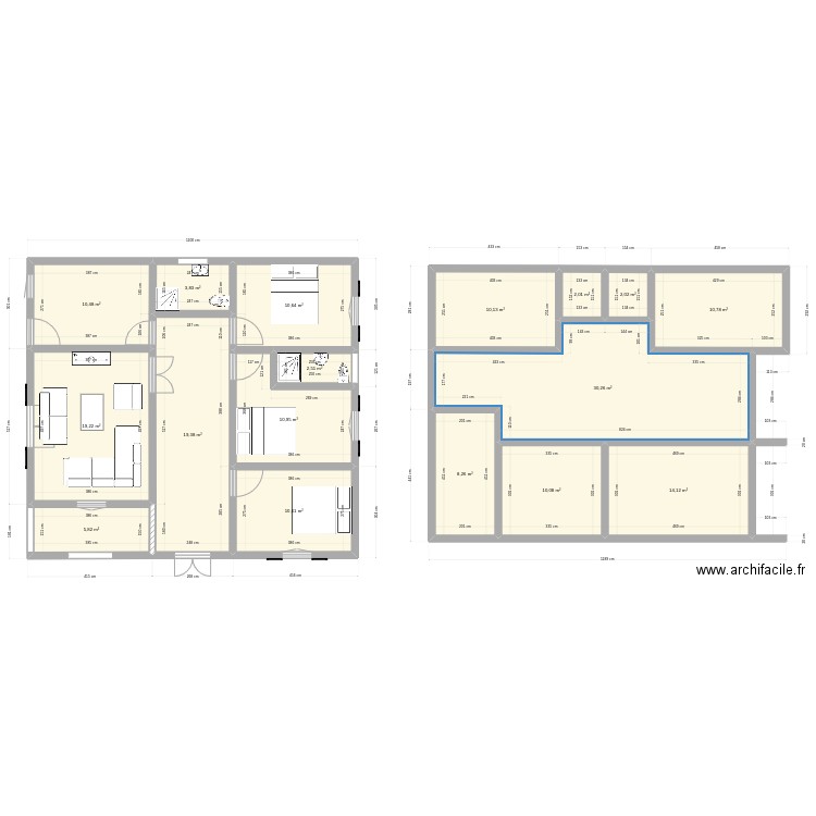 tert2. Plan de 17 pièces et 181 m2