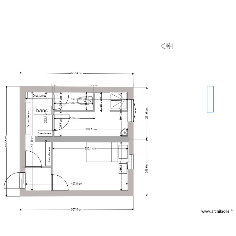  projet vestiaire femmes 2. Plan de 0 pièce et 0 m2