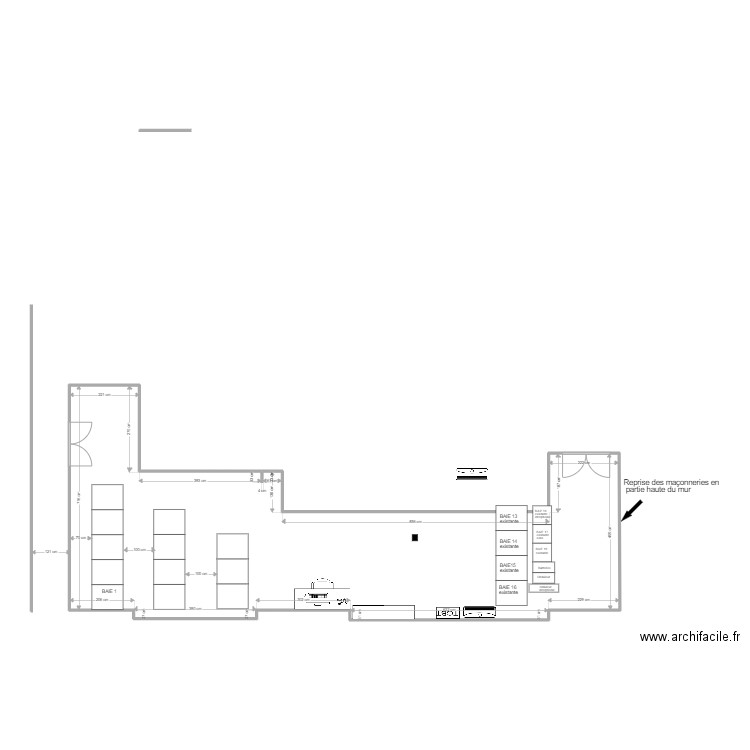 local informatique Forum des Halles essai 1. Plan de 1 pièce et 77 m2