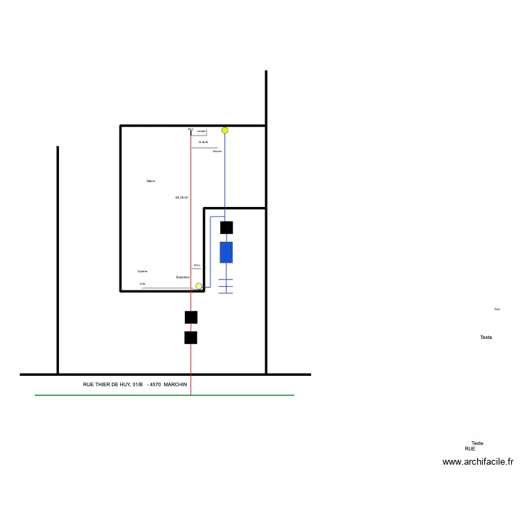 Thier de Huy bloc D. Plan de 