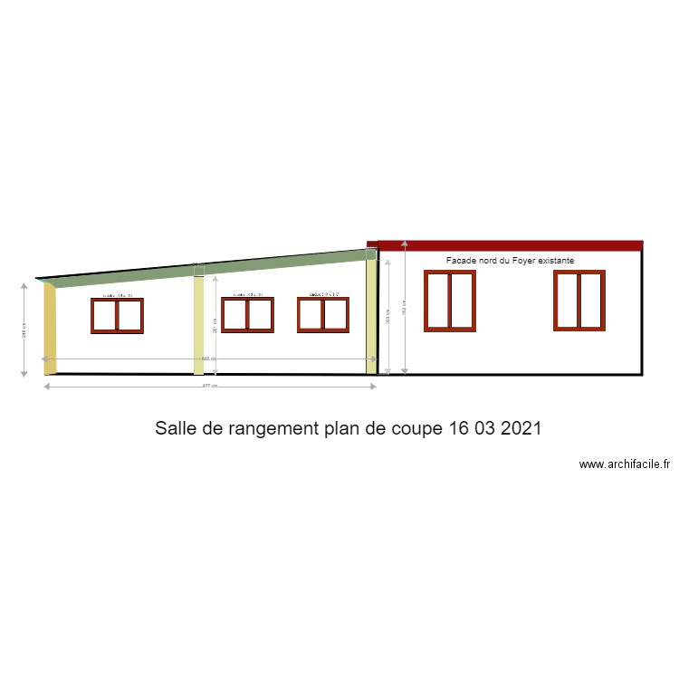 Salle de rangement plan de coupe  18 03 2021. Plan de 0 pièce et 0 m2