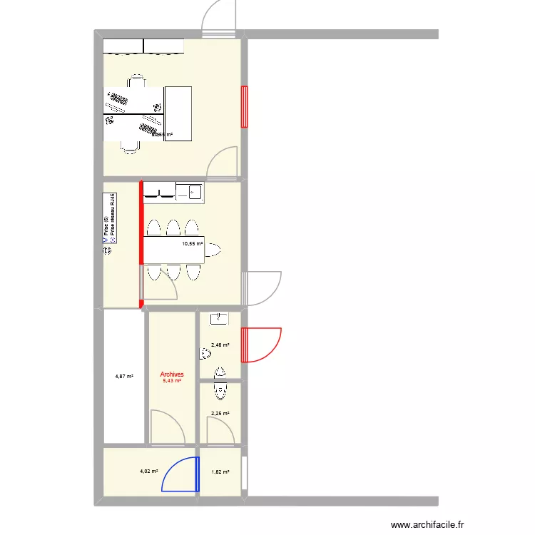 Bureaux Grass. Plan de 